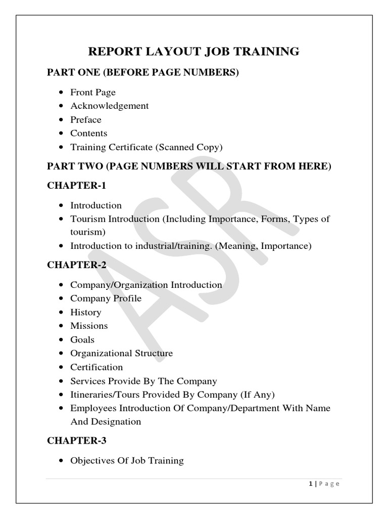Job Training Report Guide | PDF