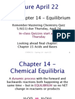 Lecture April 22: Begin Chapter 14 - Equilibrium