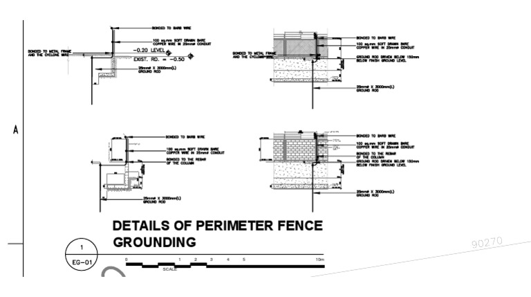 Details of Perimeter Fence Grounding: 10m 5 4 3 2 1 0 Scale | PDF