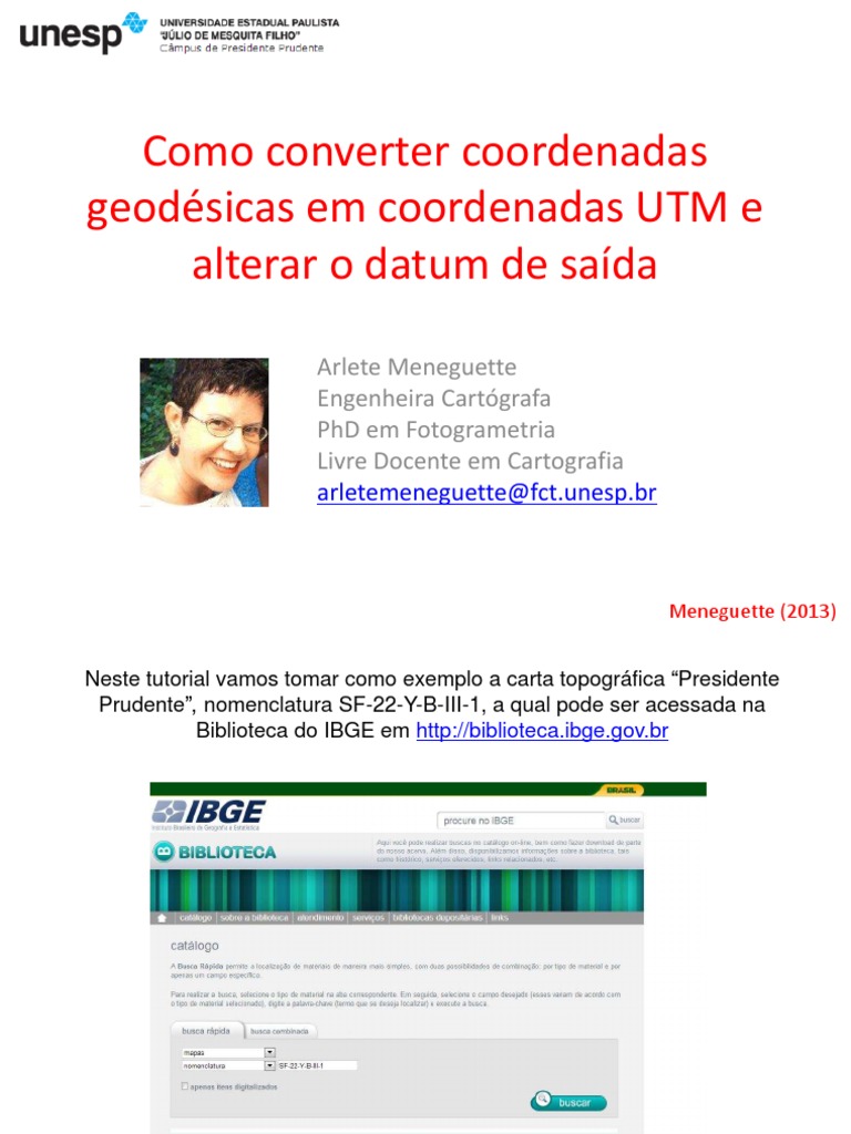 Como Converter Coordenadas Geo UTM DatumLibre PDF PDF Observação científica Infográficos