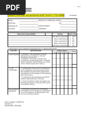 Performance Appraisal Form
