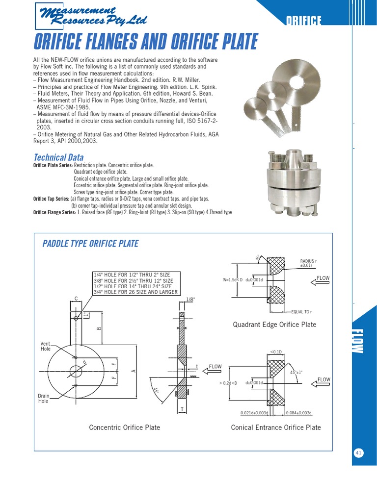 Orifice Flanges and Orifice Plates Screw Plumbing