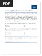 Arizona Republican Primary Survey Topline Results - June 5, 2014