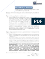 Clasificación de proyectos según carácter, categoría y objetivo