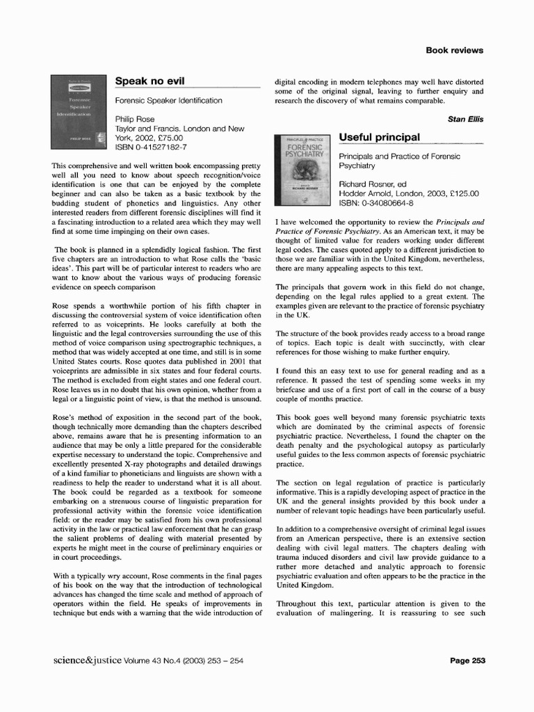 Speak No Evil Book Reviews PDF Forensic Psychiatry Psychiatry