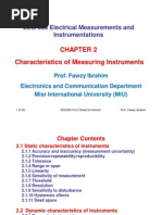 EEG383 Measurement - Chapter 2 - Characteristics of Measuring Instruments