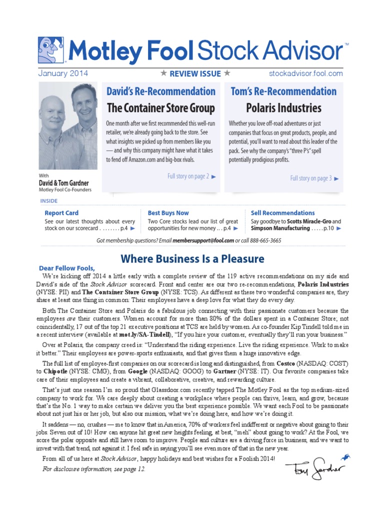 Motley FoolStock Advisor Jan2014 Retail Sales