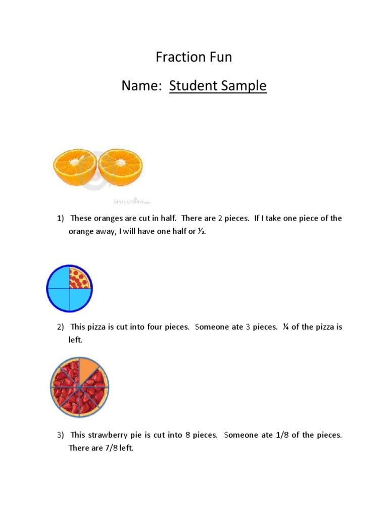 Understanding Fractions with Food Examples | PDF | Wellness