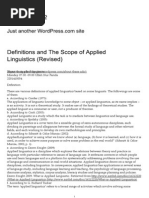 Definitions and The Scope of Applied Linguistics (Revised) - Ulfahnurfarida2