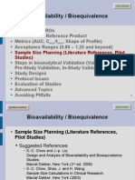 Bioavailability / Bioequivalence: Sample Size Planning (Literature References, Pilot Studies)