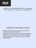 Energy Saving Opportunities in Ammonia and Urea Plant: Kribhco'S Experience