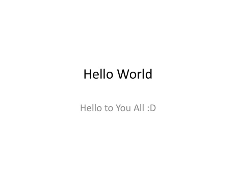 Hello World | PDF