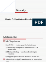 Lecture 9: Diversity: Chapter 7 - Equalization, Diversity, and Coding