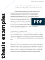 Below Are A Few Introductory Paragraphs. The Thesis Statements Are Underlined To Show You The Beginning Construction of A General Essay