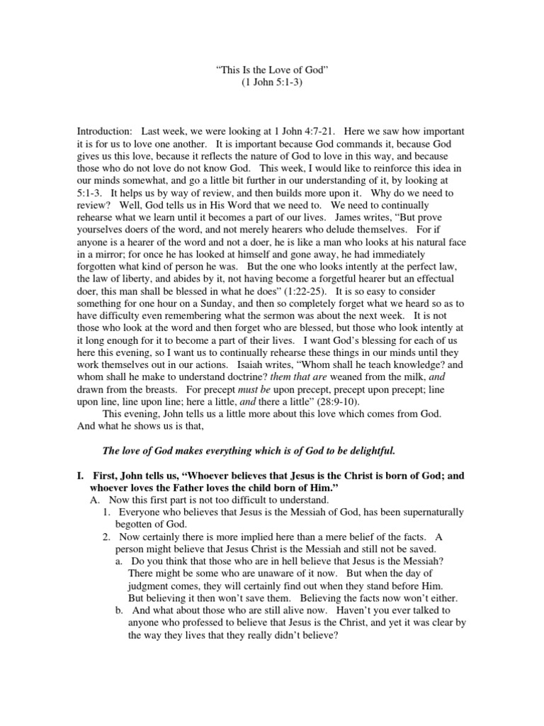 This Is The Love of God | PDF | Born Again | Jesus