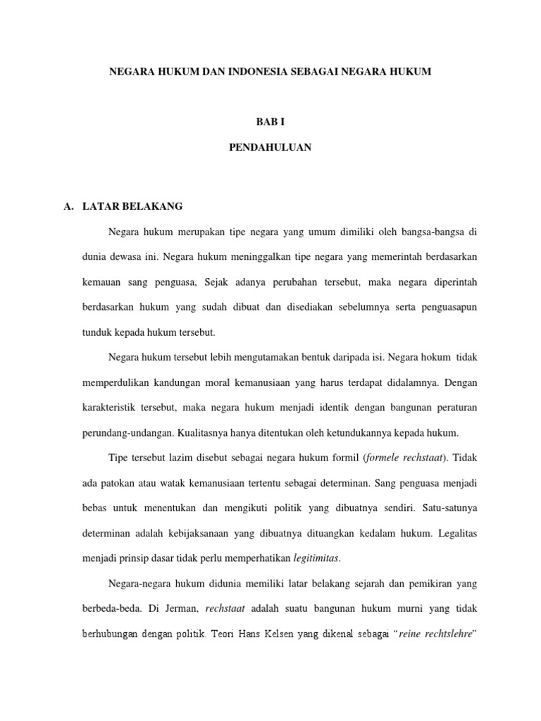 Negara Hukum Dan Indonesia Sebagai Negara Hukum