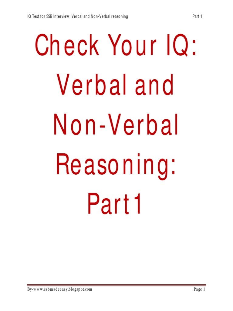 SSB Interview IQ Test Guide | PDF