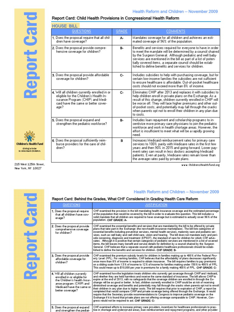 Report Card v2 House 111009 WEB | PDF | Medicaid | Primary Care