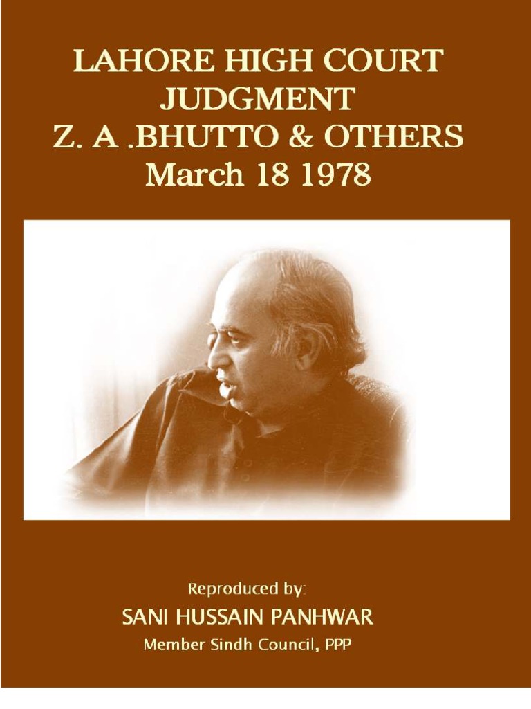 Judgment Lahore High Court | PDF | Zulfikar Ali Bhutto | Pakistan ...