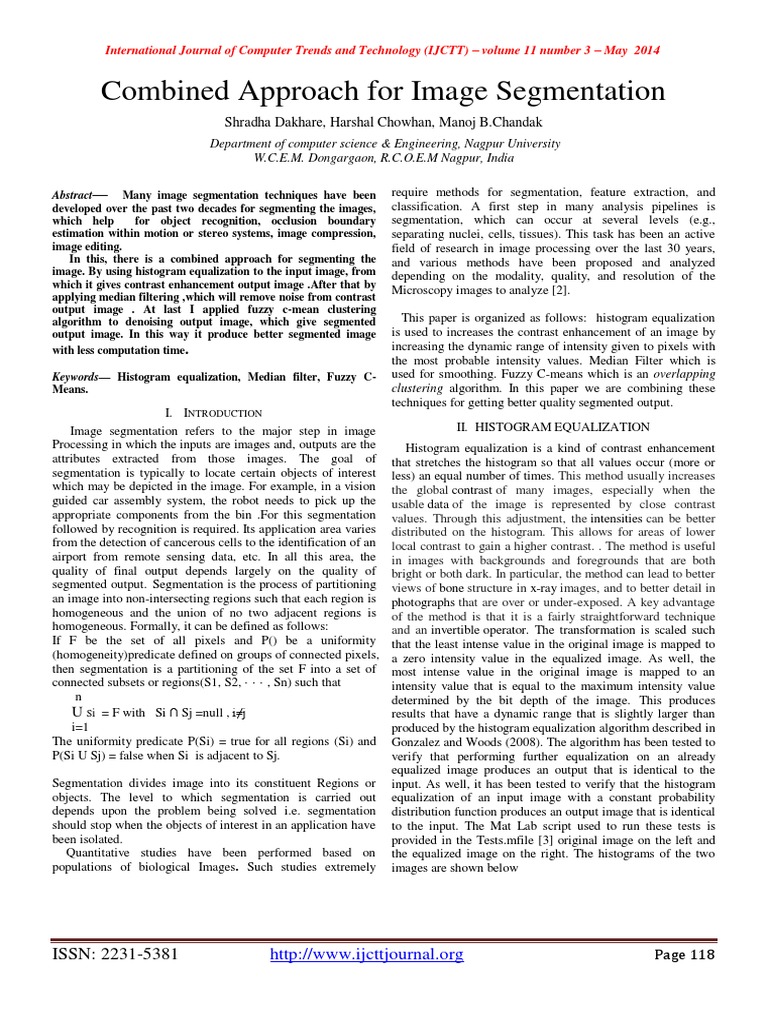 Combined Approach For Image Segmentation | Download Free PDF | Vision ...