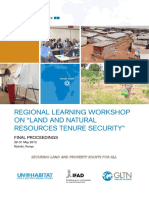 Regional Learning Workshop On Land and Natural Resources Tenure Security