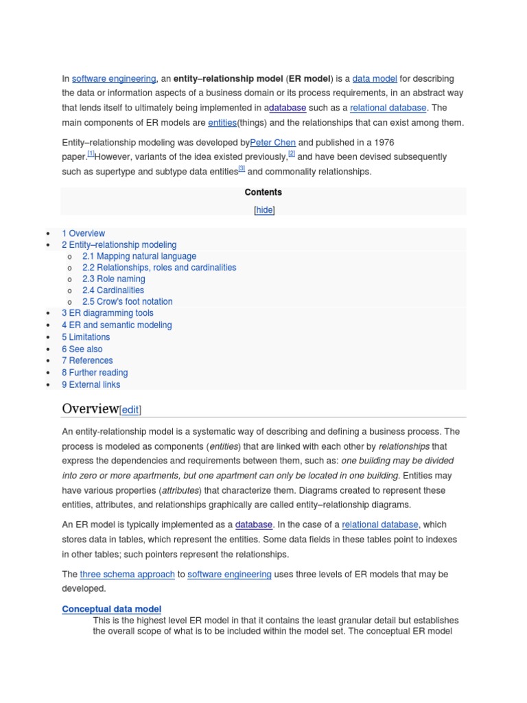 Software Engineering Data Model: - Relationship Model (ER Model) Is A ...