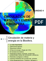 CIRCULACIÓN DE MATERIA Y ENERGÍA EN LA BISOFERA.