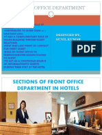 Sections of Front Office Department in Hotels