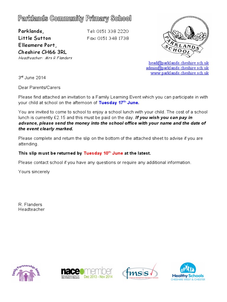 Family Learning Event Invitation | PDF | Wellness