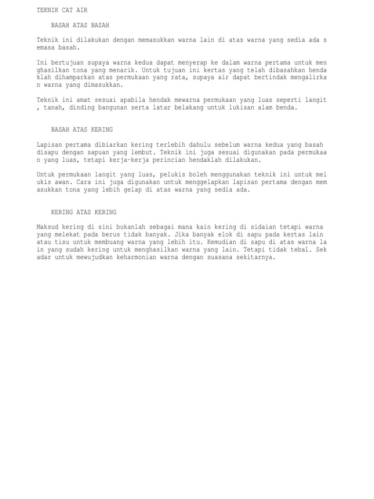 Teknik Cat Air