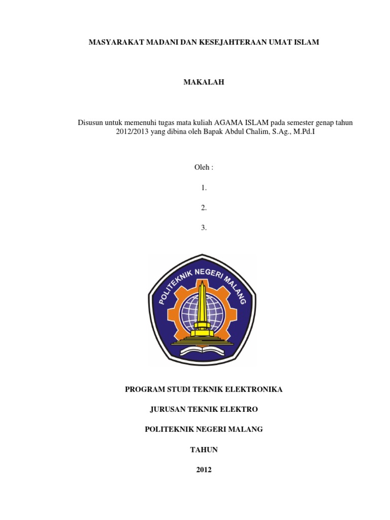 Masyarakat Madani Dan Kesejahteraan Umat