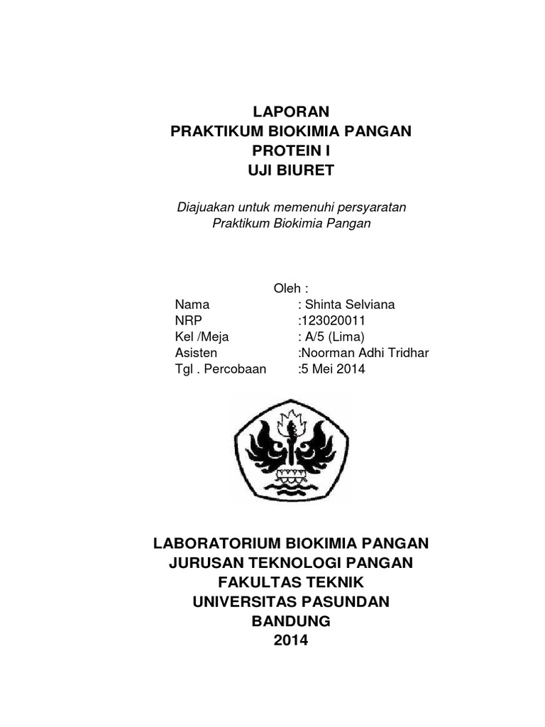 Laporan Praktikum Biokimia Protein I Uji Biuret