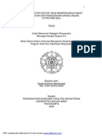 Analisis Faktor-Faktor Yang Mempengaruhi Minat