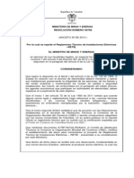 Reglamento técnico instalaciones eléctricas Colombia