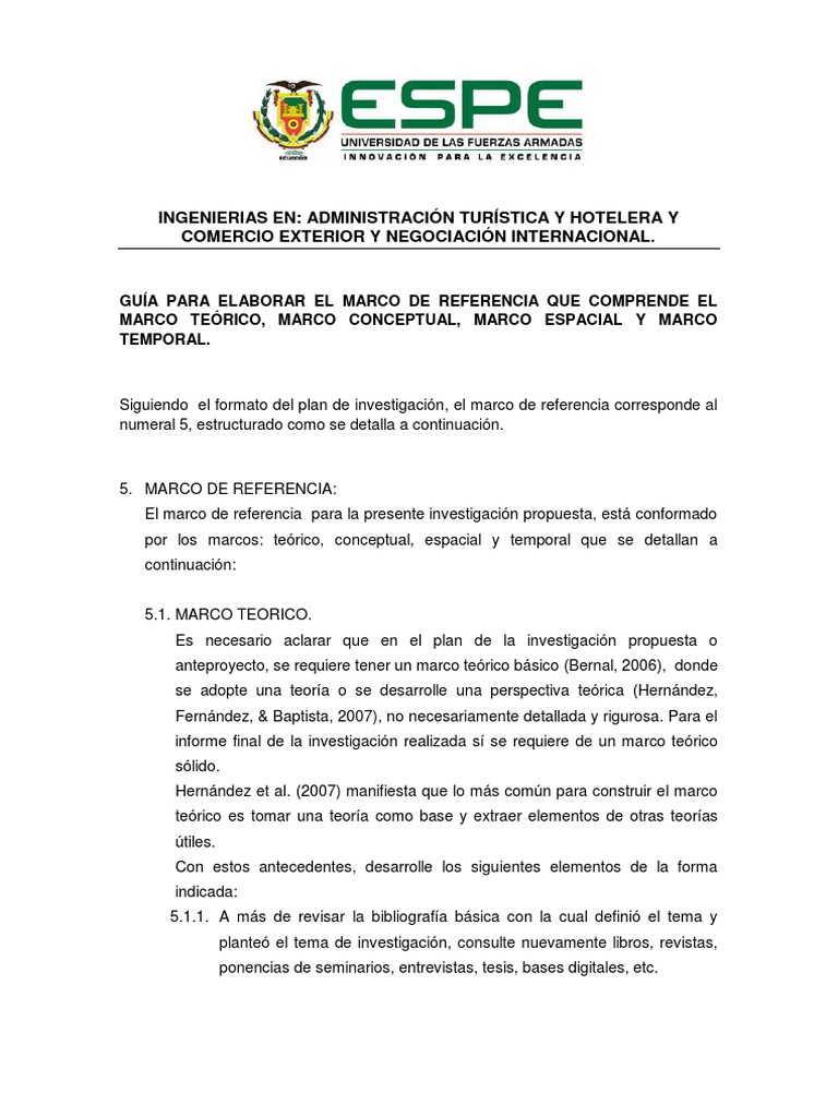 Guía para el Marco de Referencia en Investigación | PDF | Pequeñas y ...