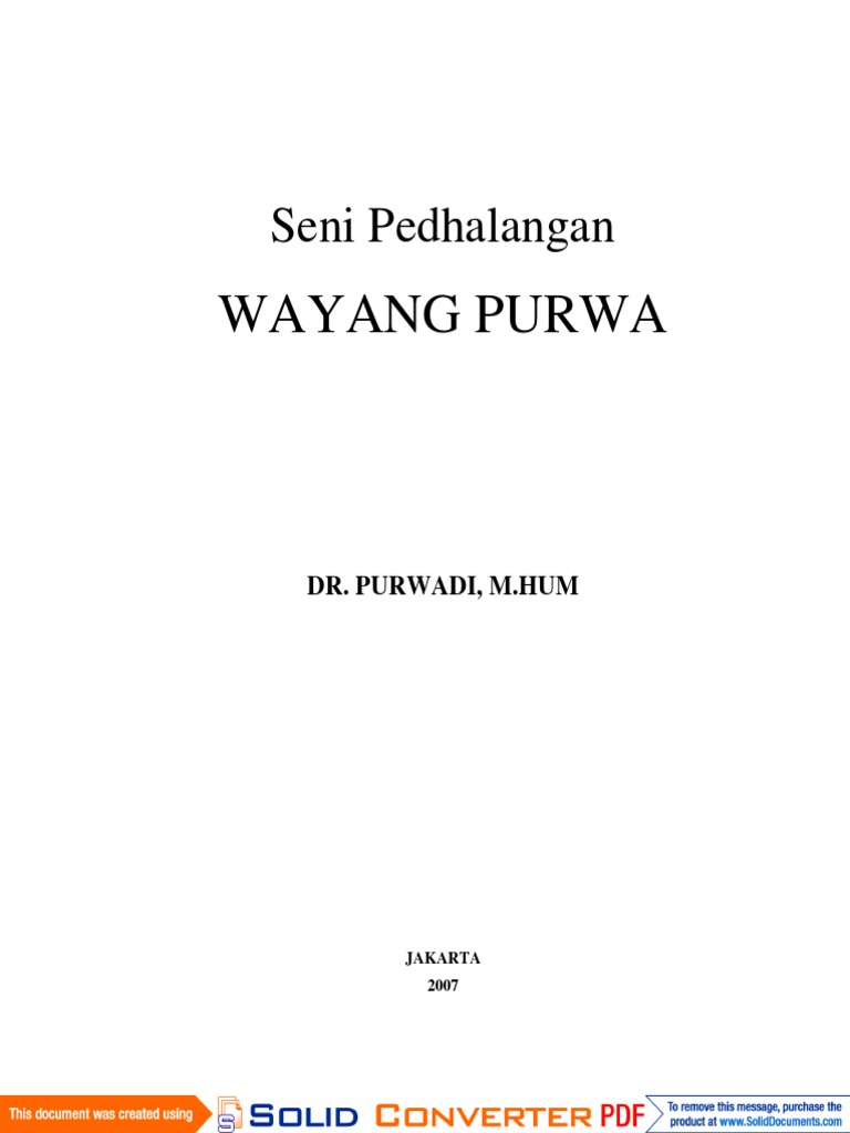 Seni Pedhalangan Wayang Purwa 0