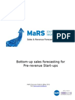 Bottom Up Sales Forecasting for Pre Revenue Startups WorkbookGuide