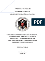 Caracterización y Determinación de Bisfenol A y Compuestos Relacionados en Muestras Ambientales y Fluidos Biológicos Por Espectrofluorimetría y Cromatográfia de Gases-Espectrometría de Masas