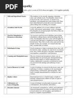 Test for Psychopathy