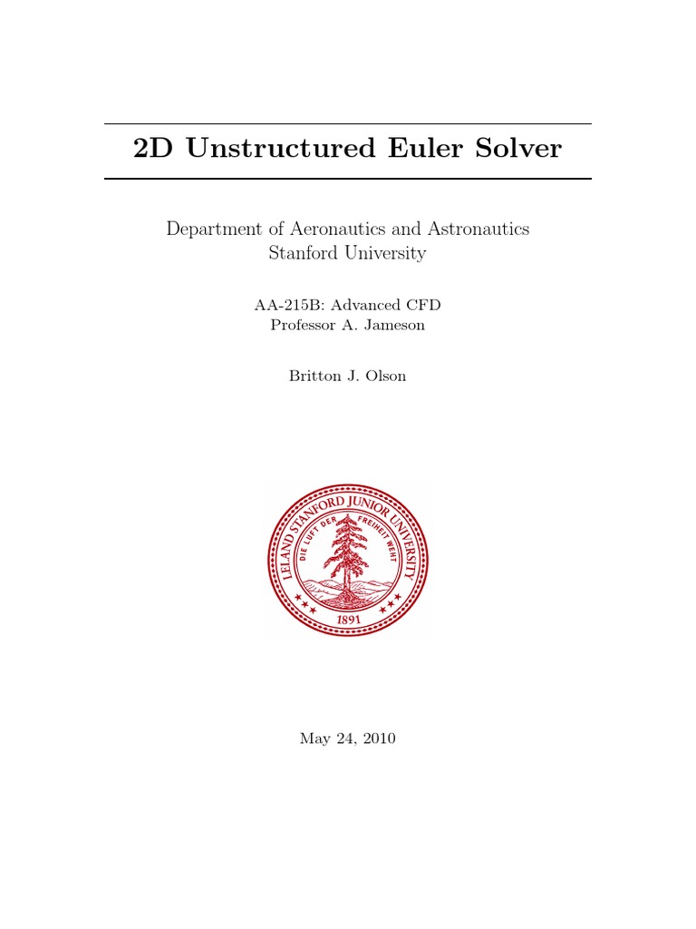 2D Euler Solver for Aerodynamics | PDF | Applied Mathematics | Physics