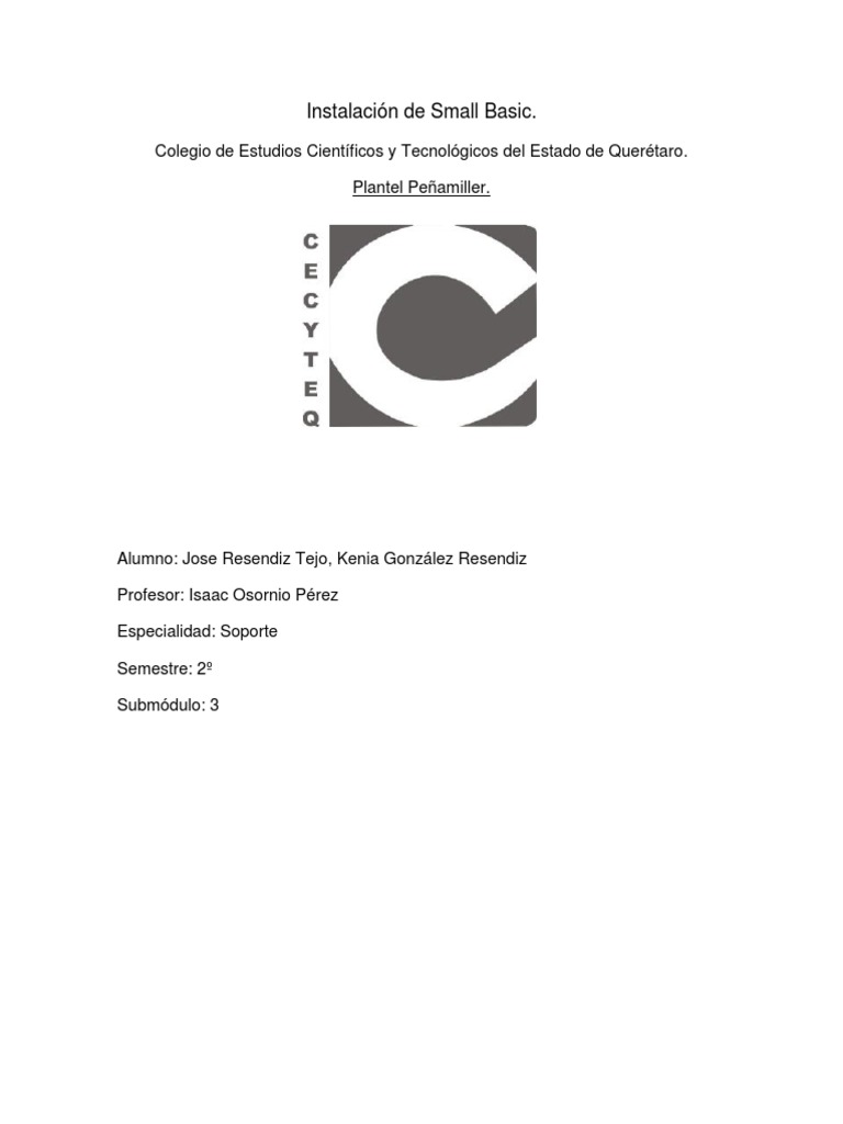 Guía de Instalación de Small Basic | PDF | Básico | Programa de computadora