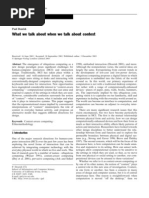 Dourish 2004 What We Talk About When We Talk About Context