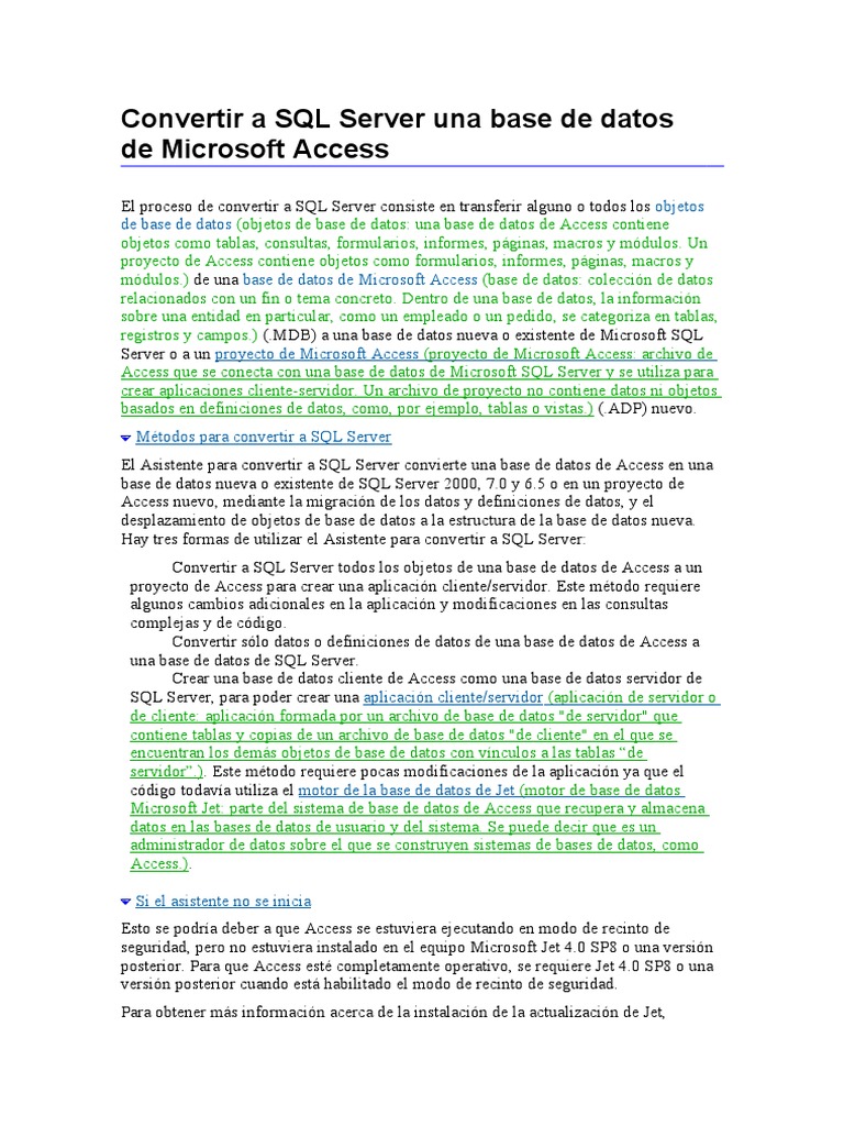Convertir Una D.B A SQL | PDF | Servidor SQL de Microsoft | Bases de datos