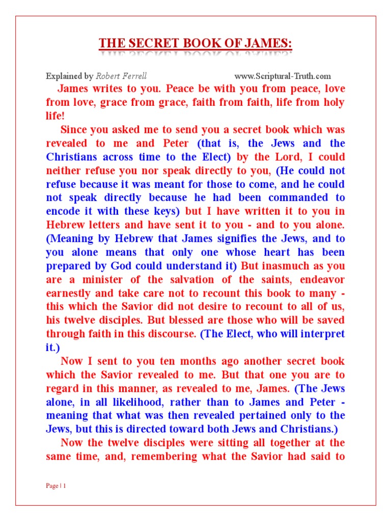 The secret book of james pdf saint peter grace in christianity