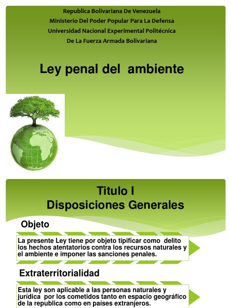 Ley Penal del Ambiente en Venezuela | PDF | Pena capital | Derecho penal
