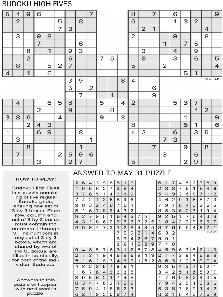Sudoku High Five: June 7