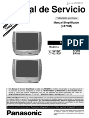 Panasonic CT g2172f CT g2132f | PDF | Dirigir | Tubo de rayos catódicos