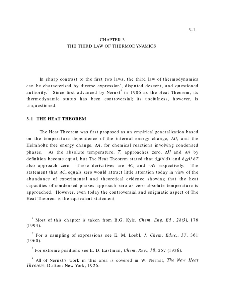 Understanding the Third Law of Thermodynamics | PDF