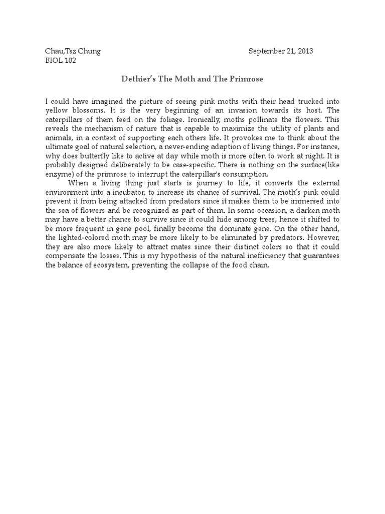 Moths, Primroses, and Natural Selection | PDF | Science & Mathematics ...