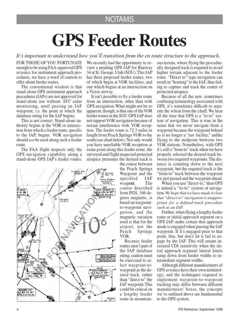 GPS Feeder Routes Instrument Flight Rules Aviation